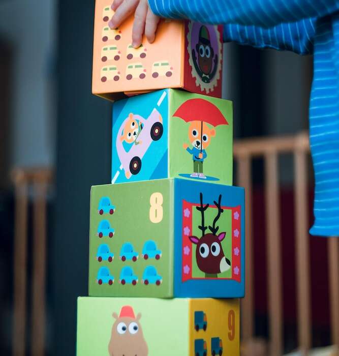 Child playing with blocks